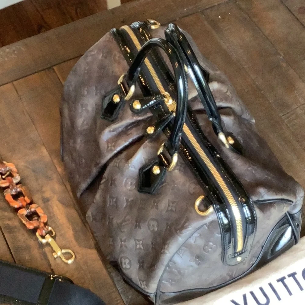 Louis Vuitton Dark Brown and Black Satchel - Picture 6 of 12